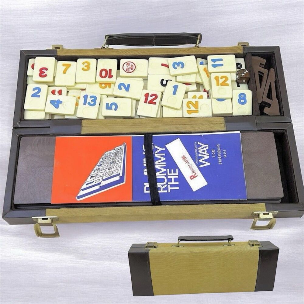 VTG Colorummy RUMMY Tile Game 1970s Corduroy Leatherette Travel Case Complete
